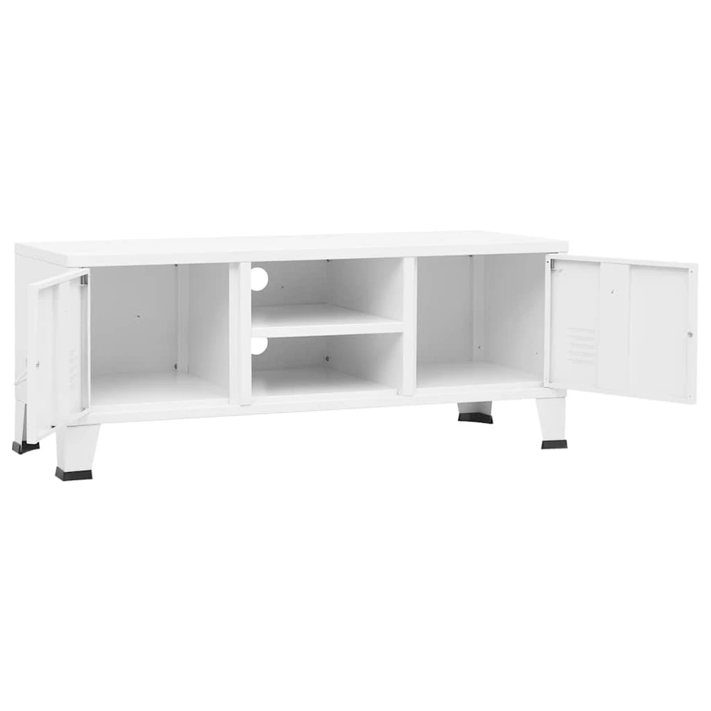 TV staliukas Televizoriaus spintelė, balta, 105x35x42cm, metalas
