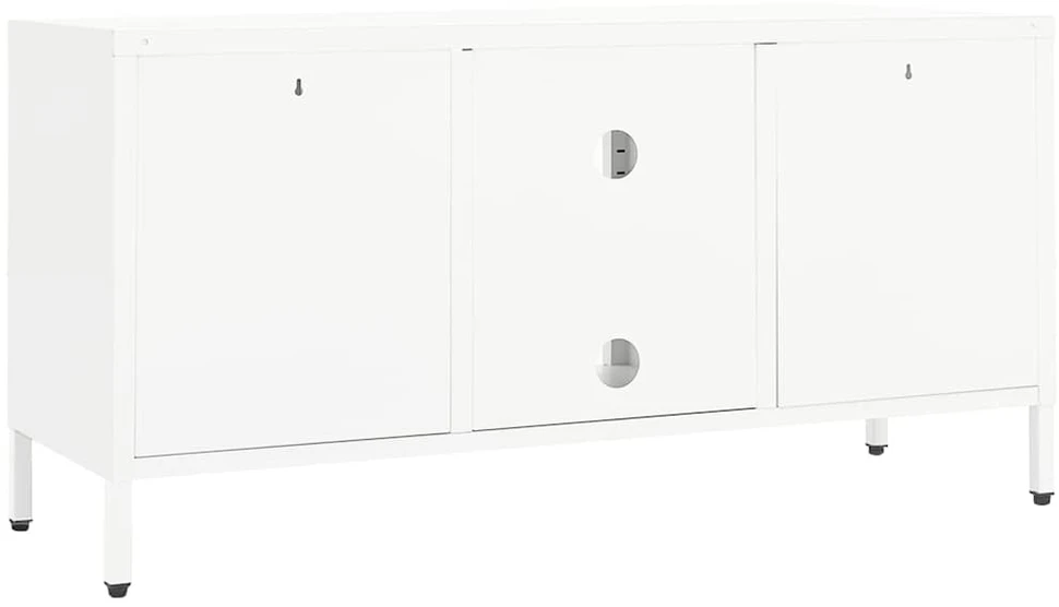 TV staliukas Televizoriaus spintelė, balta, 105x35x52cm, plienas ir stiklas