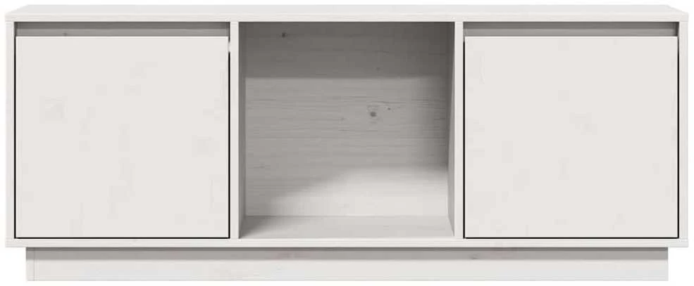 TV staliukas Televizoriaus spintelė, balta, 110,5x35x44cm, pušies masyvas