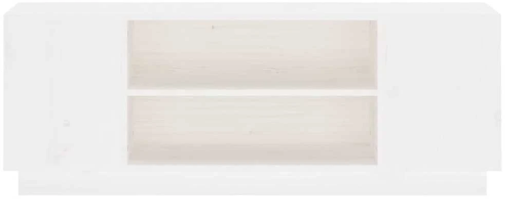 TV staliukas Televizoriaus spintelė, balta, 110x35x40,5cm, pušies masyvas