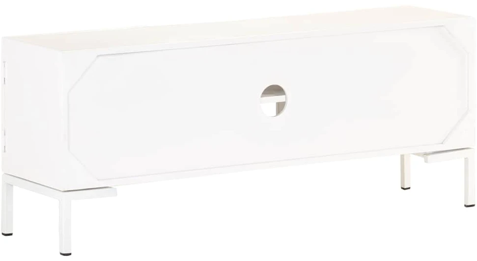 TV staliukas Televizoriaus spintelė, balta, 115x30x46cm, mango masyvas