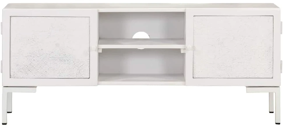 TV staliukas Televizoriaus spintelė, balta, 115x30x46cm, mango masyvas