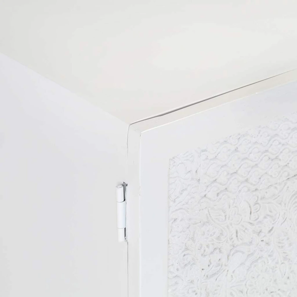 TV staliukas Televizoriaus spintelė, balta, 115x30x46cm, mango masyvas