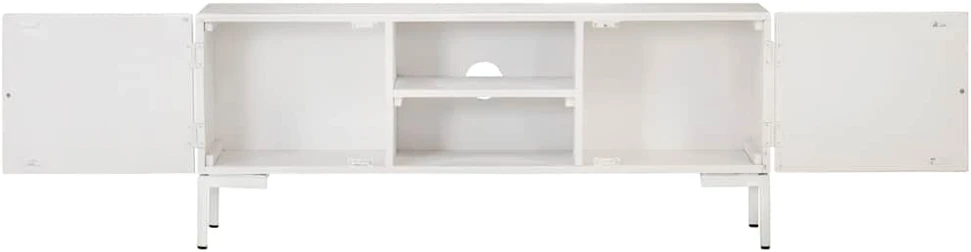 TV staliukas Televizoriaus spintelė, balta, 115x30x46cm, mango masyvas