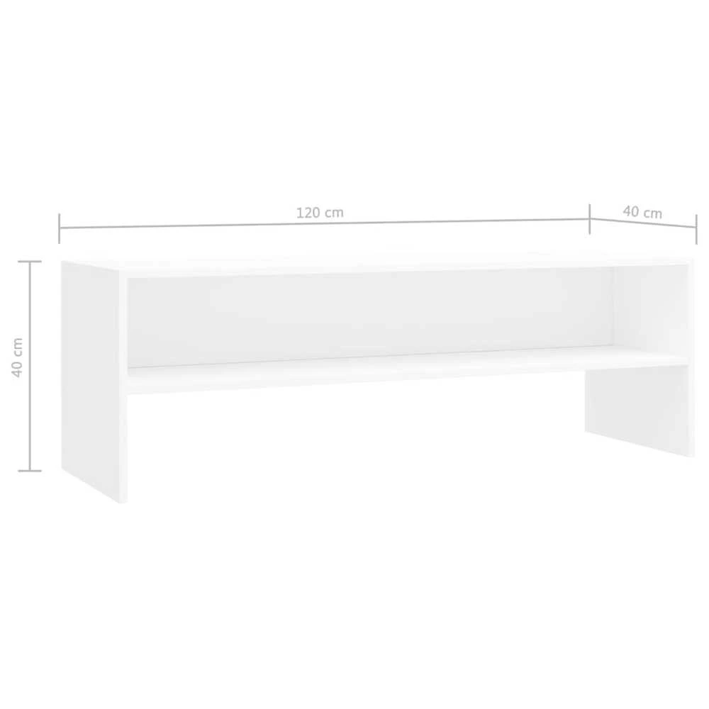 TV staliukas Televizoriaus spintelė, balta, 120x40x40cm, apdirbta mediena