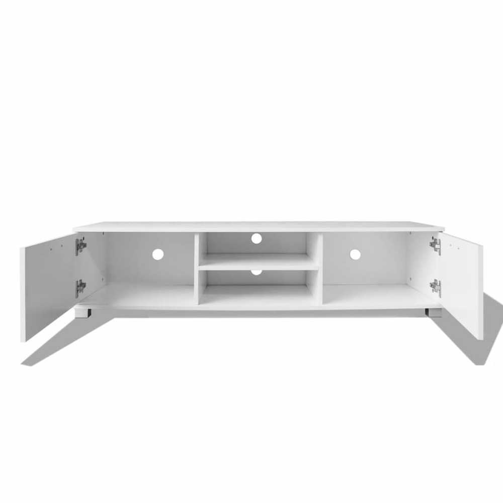 TV staliukas Televizoriaus spintelė, balta, 140x40,5x35cm, labai blizgi