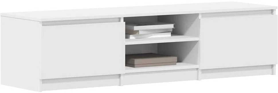 TV staliukas Televizoriaus spintelė, balta, 140x40x35,5cm, apdirbta mediena
