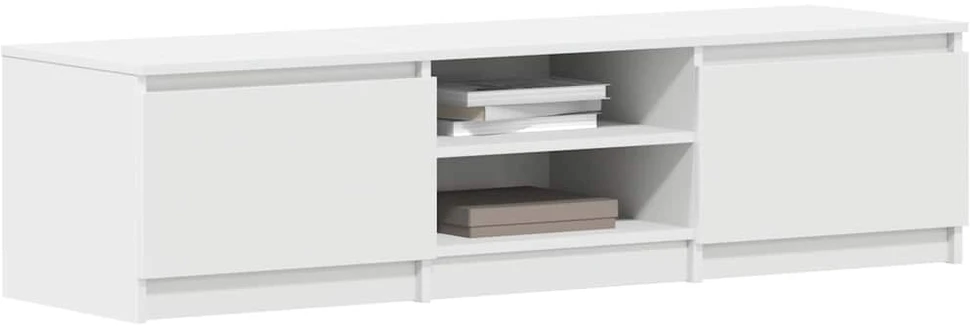 TV staliukas Televizoriaus spintelė, balta, 140x40x35,5cm, apdirbta mediena