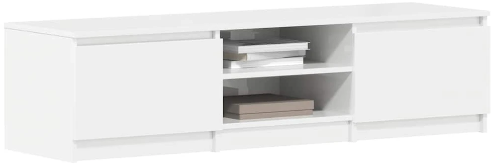 TV staliukas Televizoriaus spintelė, balta, 140x40x35,5cm, apdirbta mediena