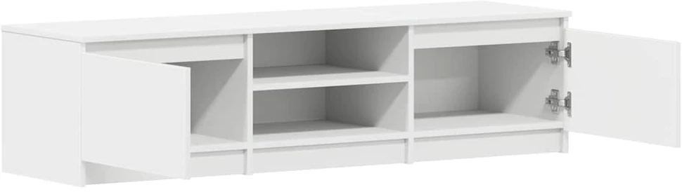 TV staliukas Televizoriaus spintelė, balta, 140x40x35,5cm, apdirbta mediena