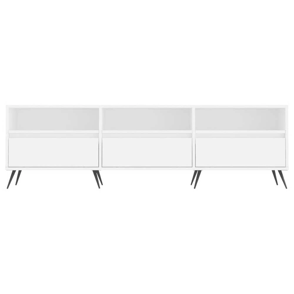 TV staliukas Televizoriaus spintelė, balta, 150x30x44,5cm, apdirbta mediena
