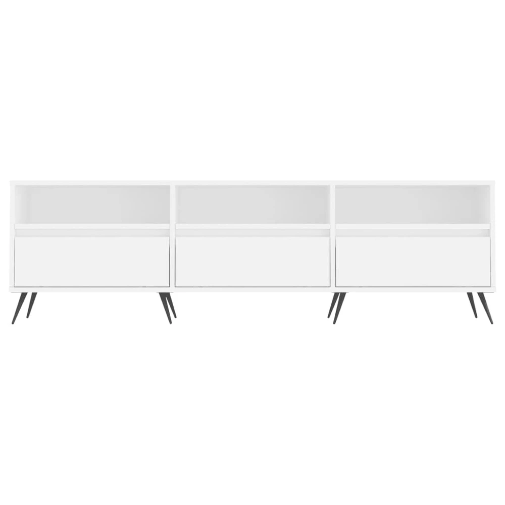 TV staliukas Televizoriaus spintelė, balta, 150x30x44,5cm, apdirbta mediena