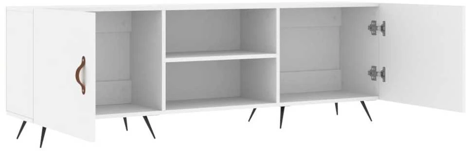 TV staliukas Televizoriaus spintelė, balta, 150x30x50cm, apdirbta mediena
