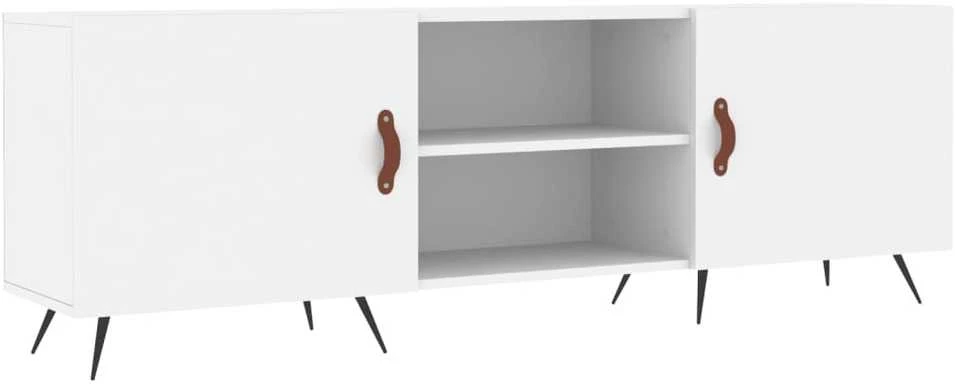 TV staliukas Televizoriaus spintelė, balta, 150x30x50cm, apdirbta mediena