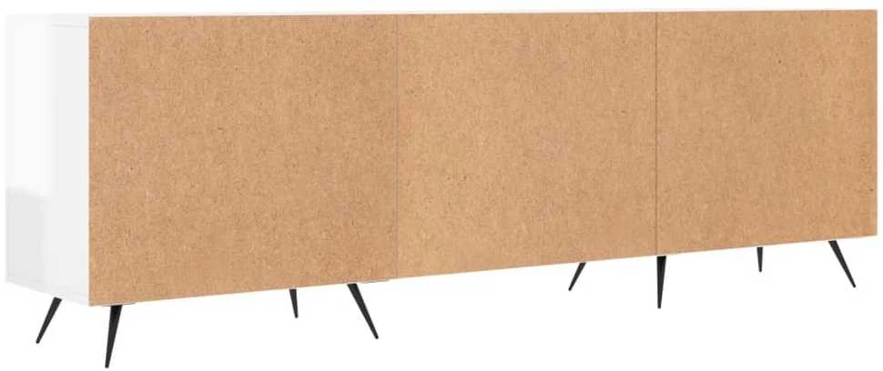 TV staliukas Televizoriaus spintelė, balta, 150x30x50cm, mediena, blizgi