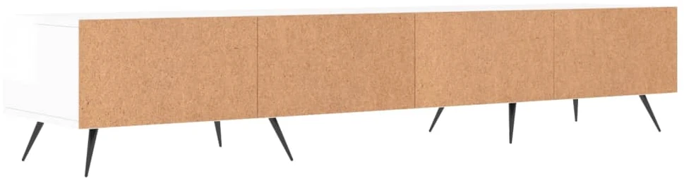 TV staliukas Televizoriaus spintelė, balta, 150x36x30cm, mediena, blizgi