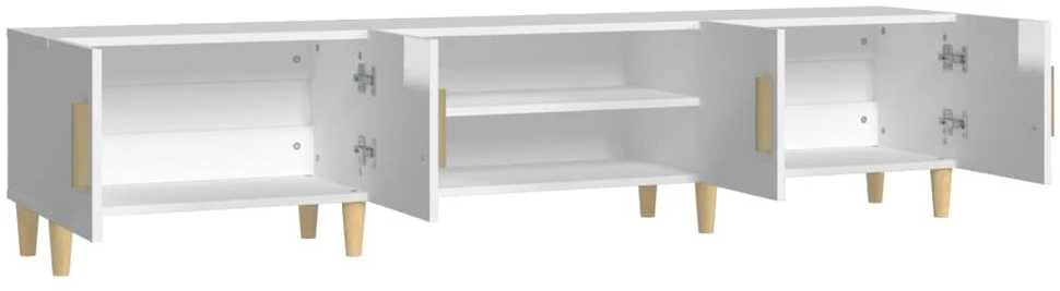 TV staliukas Televizoriaus spintelė, balta, 180x31,5x40cm, mediena, blizgi