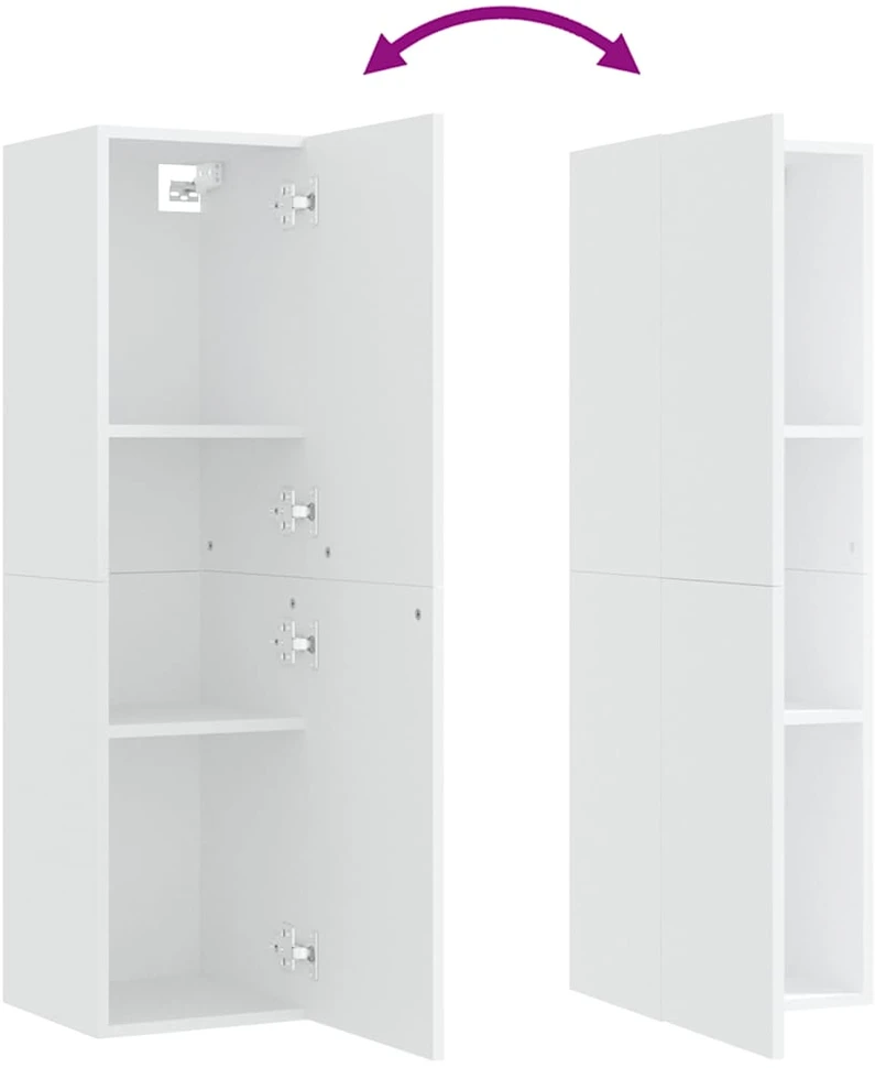 TV staliukas Televizoriaus spintelė, balta, 30,5x30x110cm, apdirbta mediena