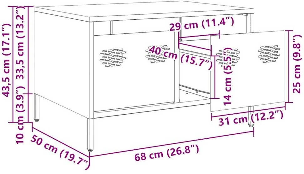 TV staliukas Televizoriaus spintelė, balta, 68x50x43,5cm, plienas