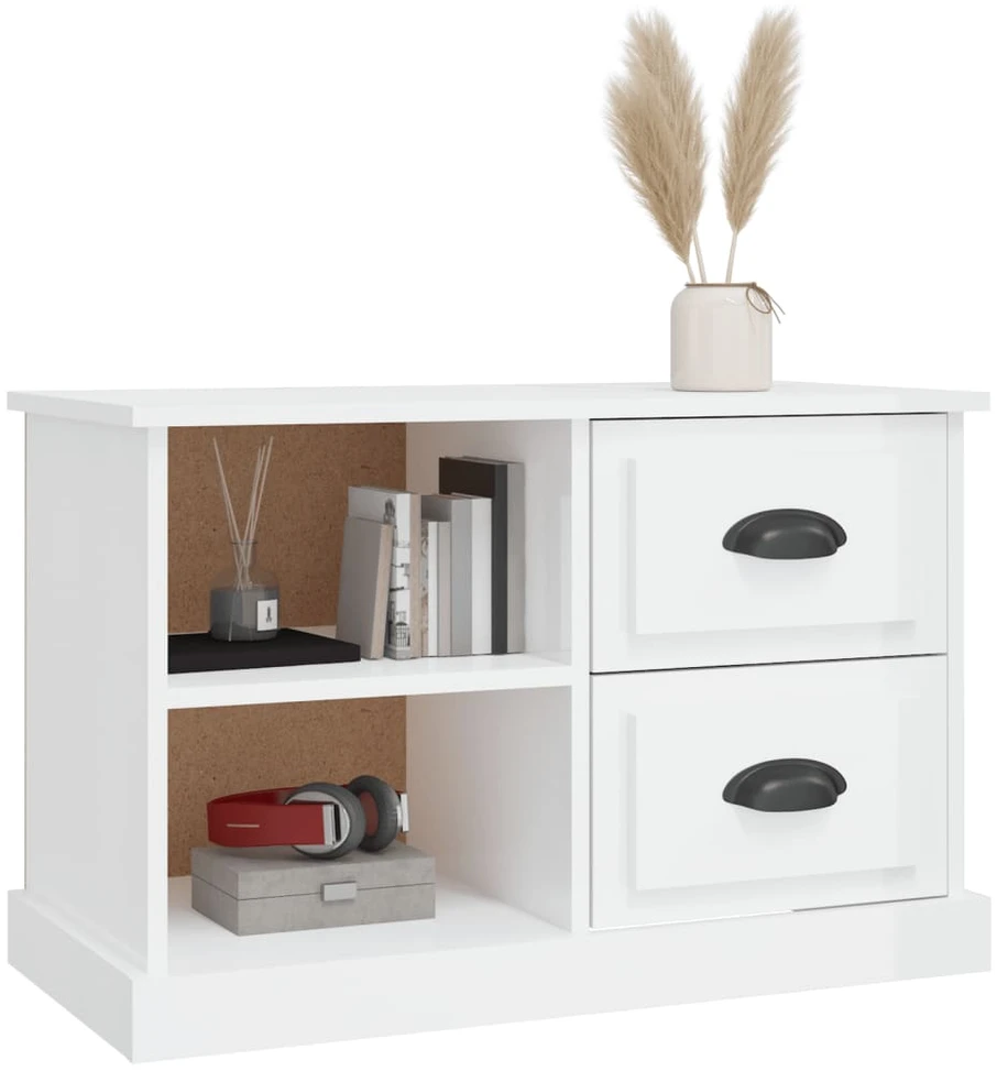 TV staliukas Televizoriaus spintelė, balta, 73x35,5x47,5cm, mediena, blizgi