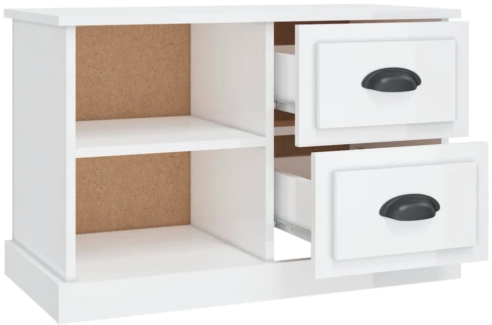 TV staliukas Televizoriaus spintelė, balta, 73x35,5x47,5cm, mediena, blizgi