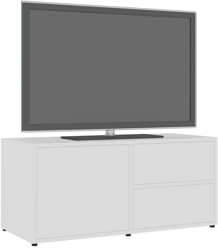 TV staliukas Televizoriaus spintelė, balta, 80x34x36cm, apdirbta mediena
