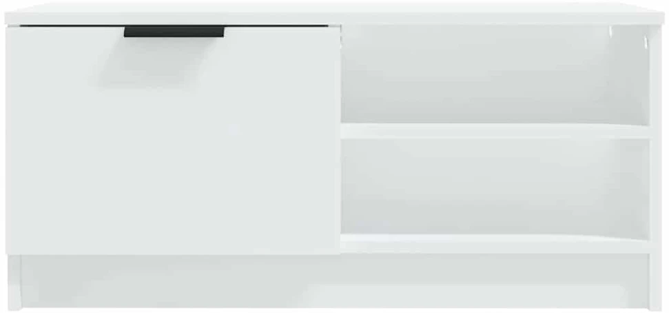 TV staliukas Televizoriaus spintelė, balta, 80x35x36,5cm, apdirbta mediena
