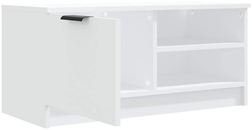 TV staliukas Televizoriaus spintelė, balta, 80x35x36,5cm, apdirbta mediena