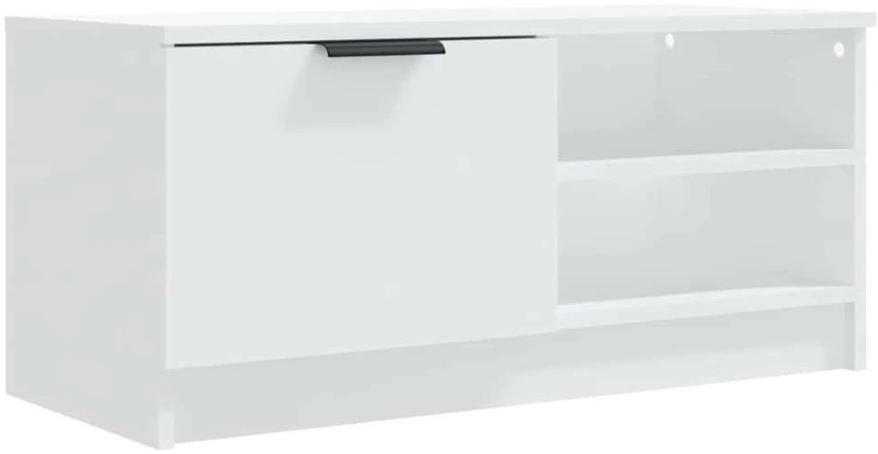 TV staliukas Televizoriaus spintelė, balta, 80x35x36,5cm, apdirbta mediena