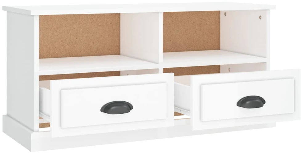 TV staliukas Televizoriaus spintelė, balta, 93x35,5x45cm, mediena, blizgi