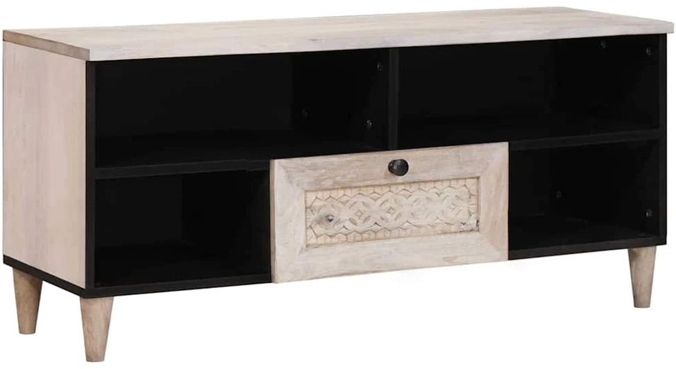 Televizoriaus spintelė Balta išblukinta 100 x 33 x 46 cm