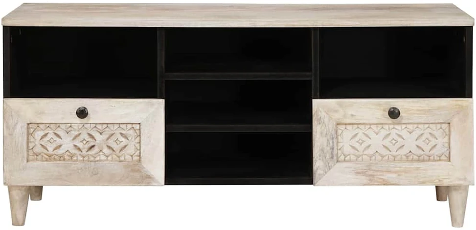 Televizoriaus spintelė Balta išblukinta 100 x 33 x 46 cm