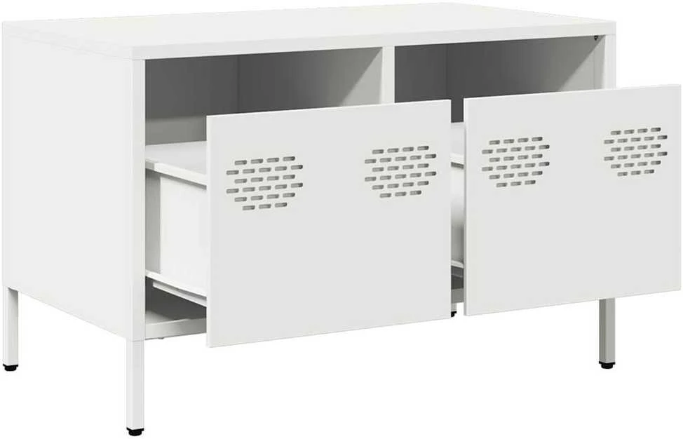 TV staliukas Televizoriaus spintelė, baltos, 68x39x43,5cm, plienas