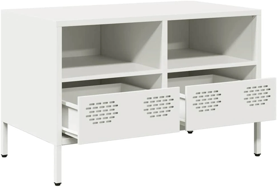 TV staliukas Televizoriaus spintelė, baltos, 68x39x43,5cm, plienas