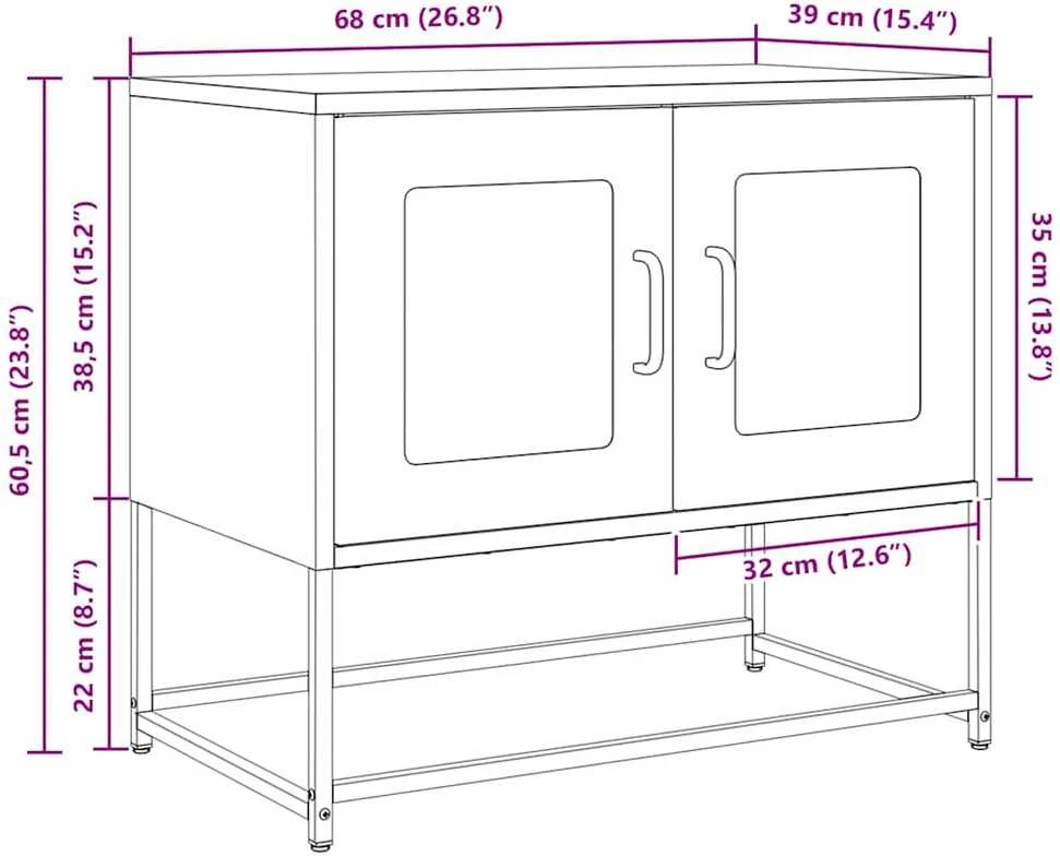 TV staliukas Televizoriaus spintelė, baltos, 68x39x60,5 cm, plienas