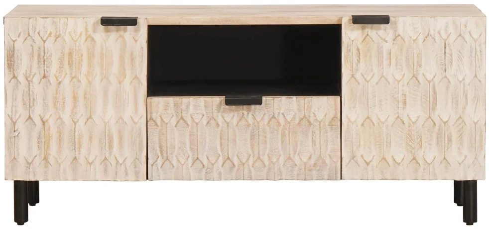 Televizoriaus spintelė Baltos skalbimo apdaila 105 x 33 x 46 cm