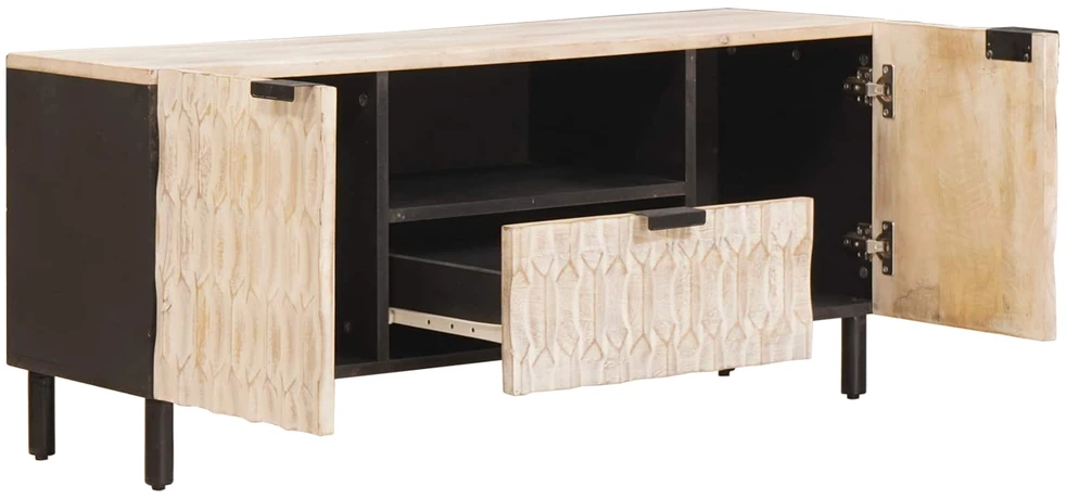 Televizoriaus spintelė Baltos skalbimo apdaila 105 x 33 x 46 cm