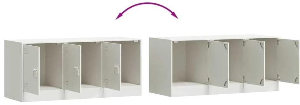 TV staliukas Televizoriaus spintelė, baltos spalvos, 99x39x44cm, plienas