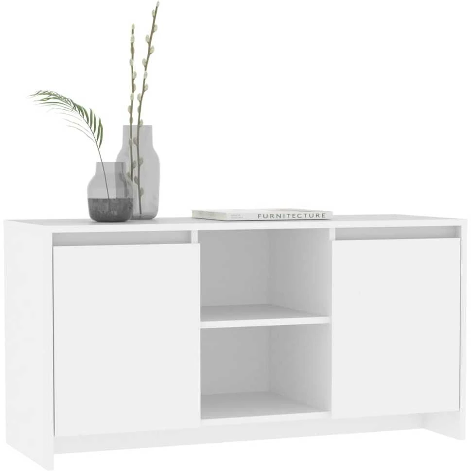 TV staliukas Televizoriaus spintelė, balta, 102x37,5x52,5cm, mediena