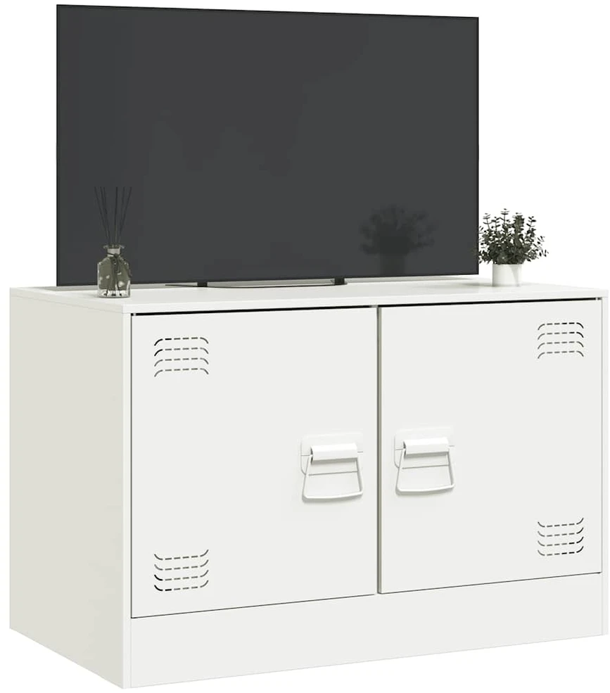 TV staliukas Televizoriaus spintelė, baltos spalvos, 67x39x44cm, plienas