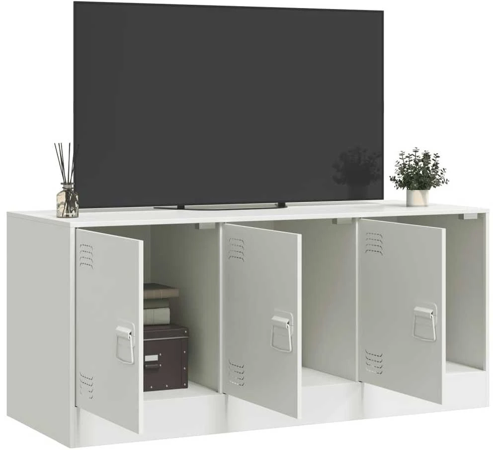 TV staliukas Televizoriaus spintelė, baltos spalvos, 99x39x44cm, plienas