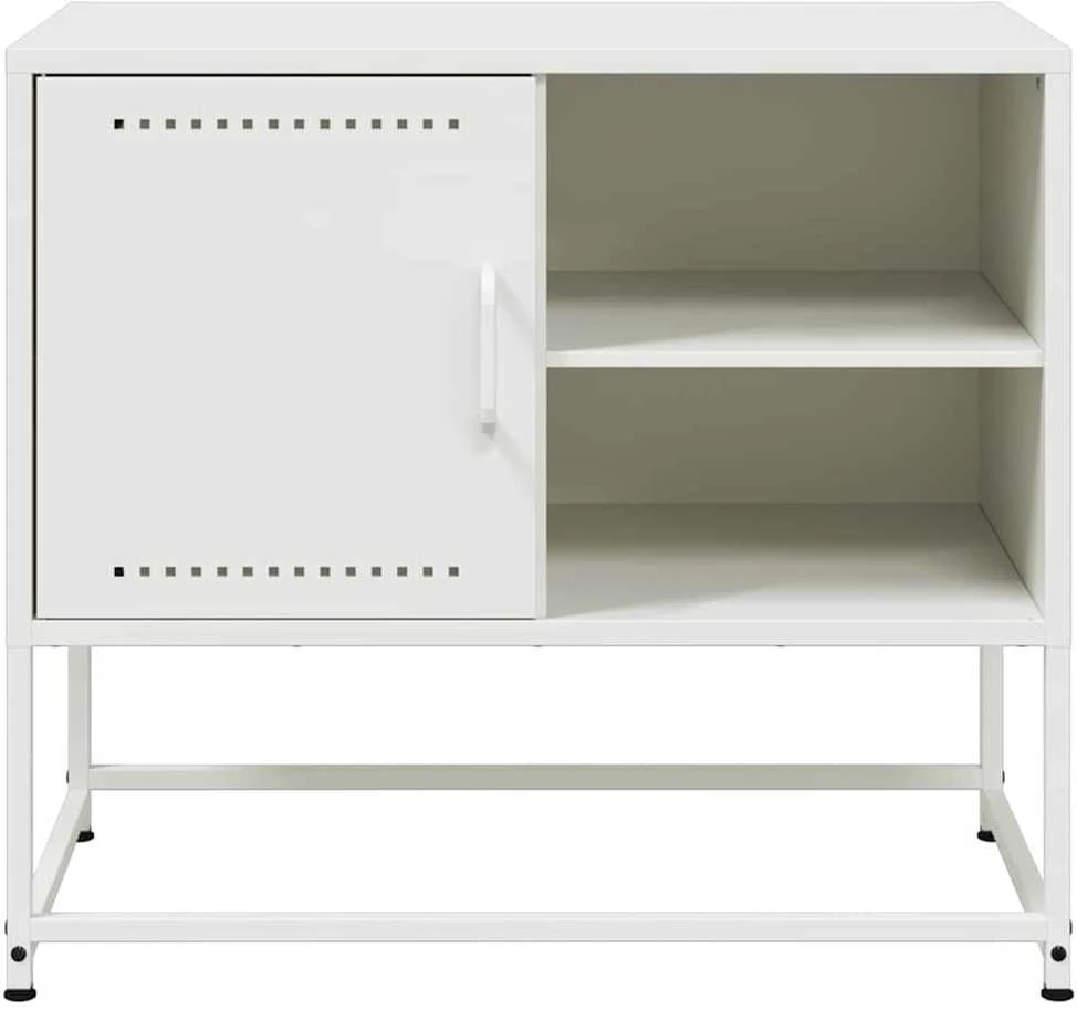 TV staliukas Televizoriaus spintelė, baltos spalvos, 68x39x60,5cm, plienas