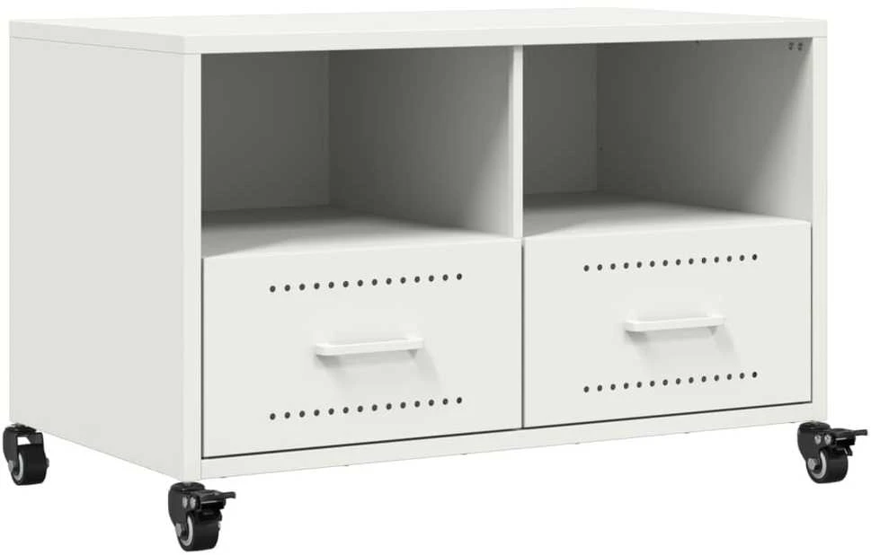 TV staliukas Televizoriaus spintelė, baltos spalvos, 68x39x43,5cm, plienas