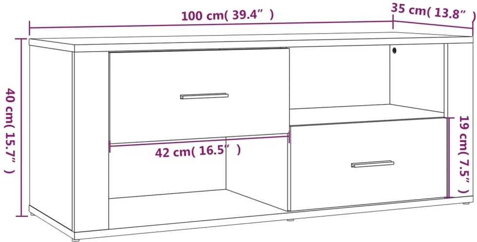 TV staliukas Televizoriaus spintelė, baltos spalvos, 100x35x40cm, mediena