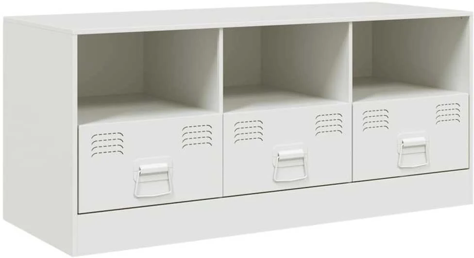 TV staliukas Televizoriaus spintelė, baltos spalvos, 99x39x44cm, plienas