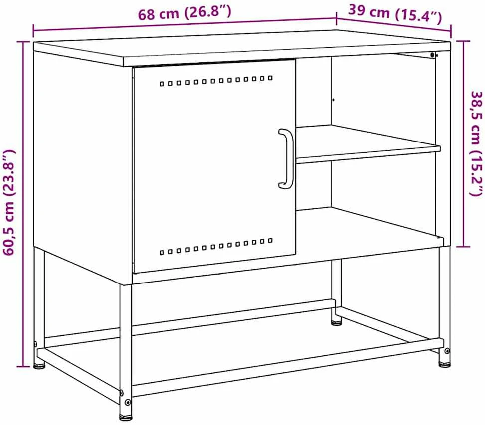 TV staliukas Televizoriaus spintelė, baltos spalvos, 68x39x60,5cm, plienas