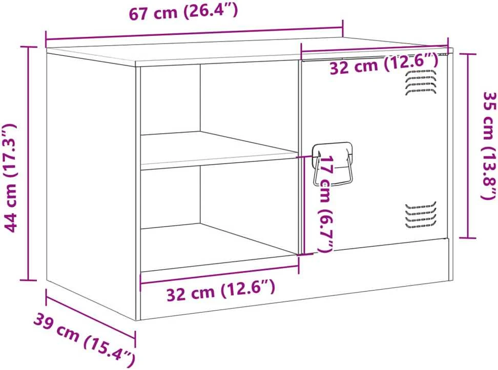 TV staliukas Televizoriaus spintelė, baltos spalvos, 67x39x44cm, plienas