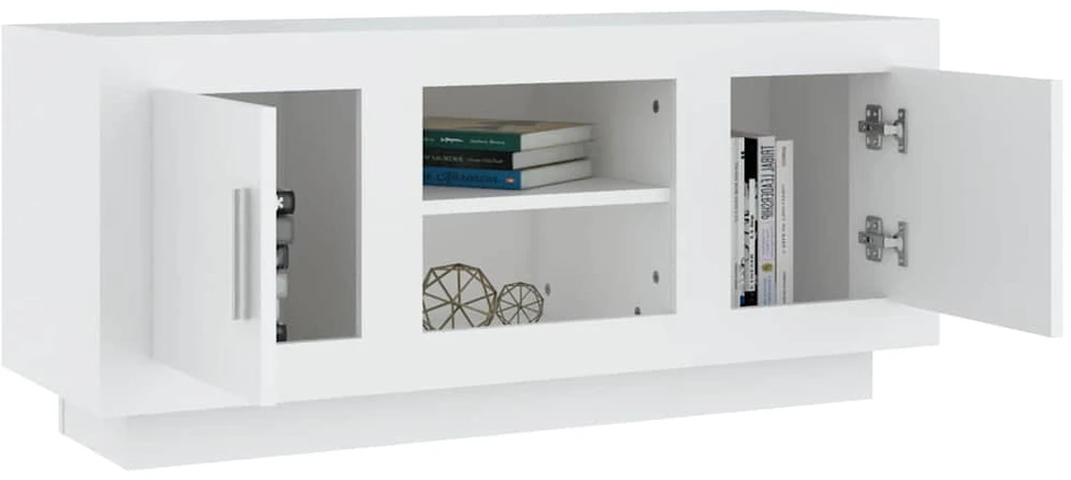 TV staliukas Televizoriaus spintelė, baltos spalvos, 102x35x45cm, mediena