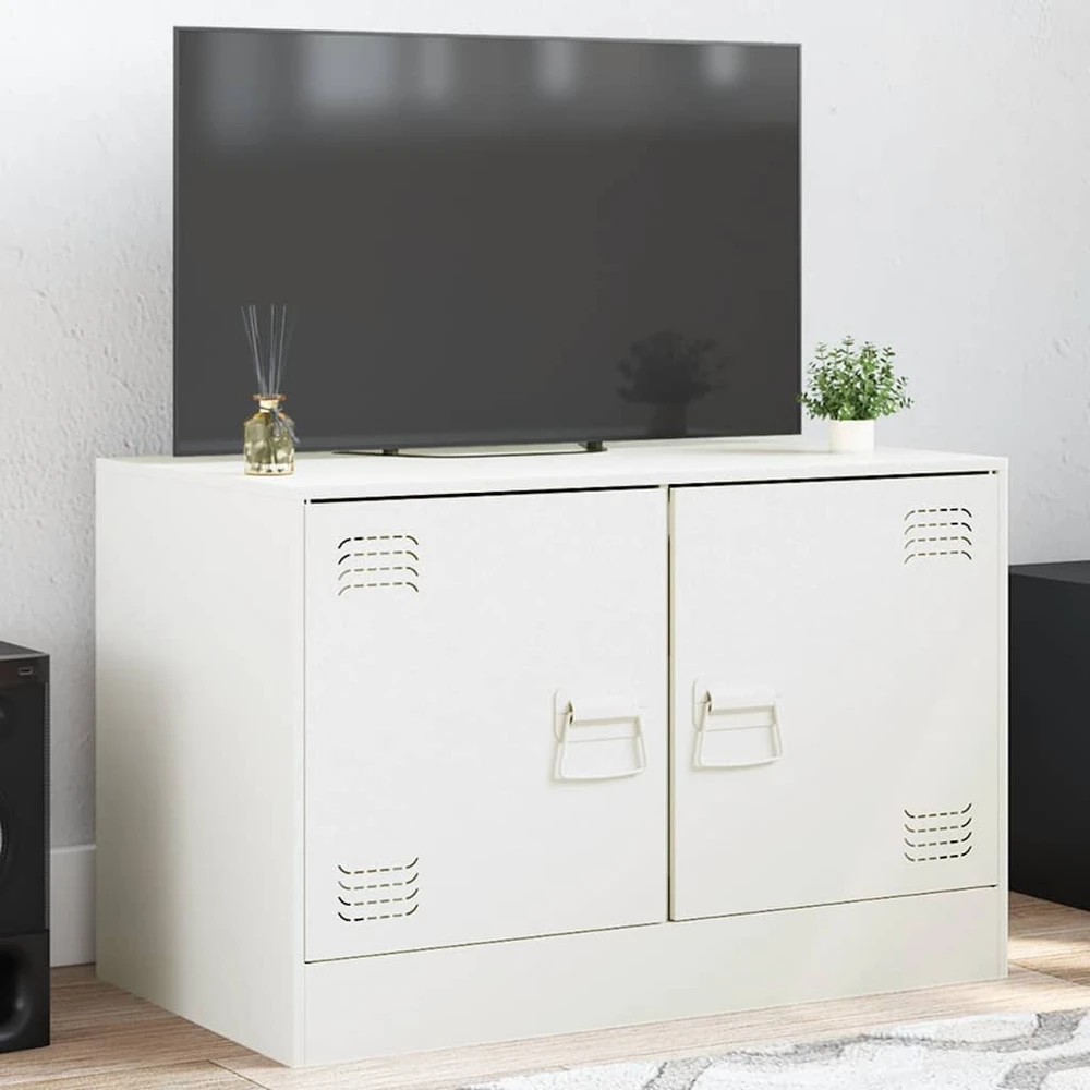 TV staliukas Televizoriaus spintelė, baltos spalvos, 67x39x44cm, plienas