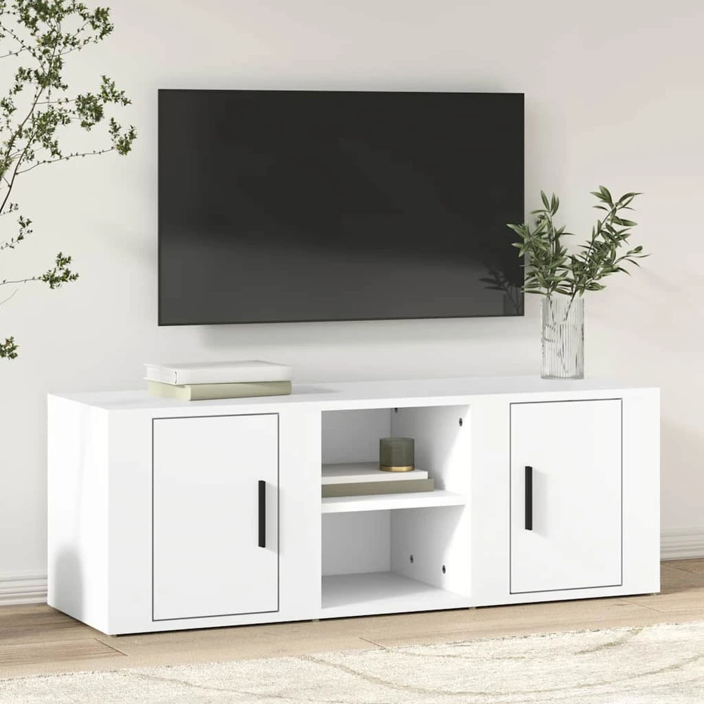 TV staliukas Televizoriaus spintelė, baltos spalvos, 100x31,5x35cm, mediena